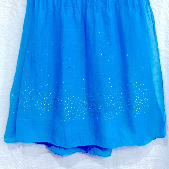 NEW YORK & COMPANY gauze crinkle scarf/shawl blue w/sparkle size 66 x 38 NWT - Picture 4 of 7